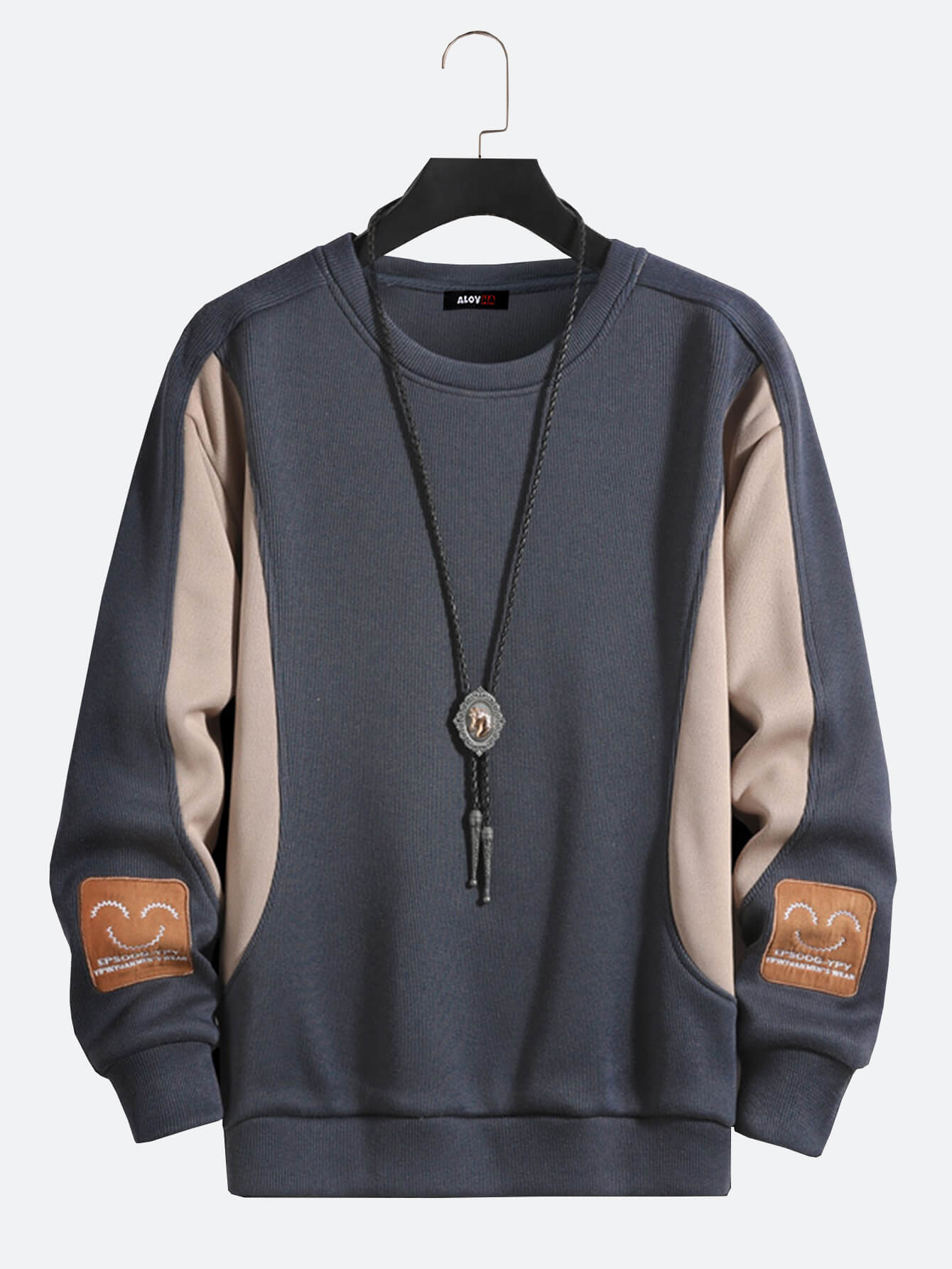 Street Cuff Smiley Pattern Long Sleeve Sweatshirt