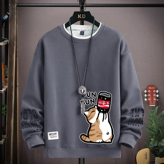 VANCE ASTOR Kedi Desenli OverBeden Sweatshirt