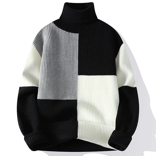 Vance Astor Patchwork Balıkçı Yaka Kazak