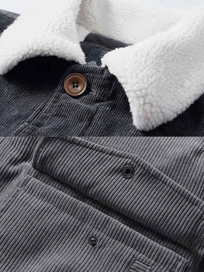 Cord-Sherpa-gefütterter dicker Thermo-Freizeitmantel