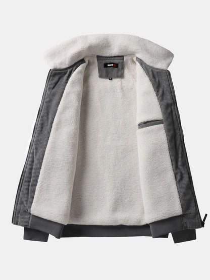 Cord-Sherpa-gefütterter dicker Thermo-Freizeitmantel