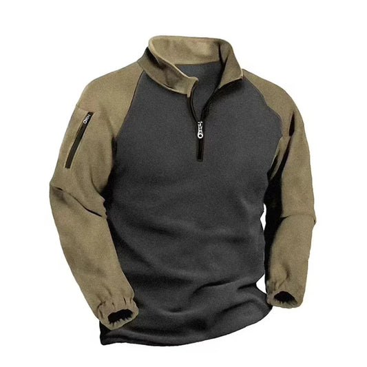 Vance Astor Zipper Patchwork Sweatshirt