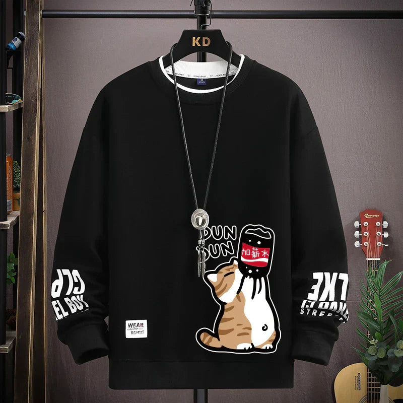 Vance Astor Kedi Desenli  Sweatshirt