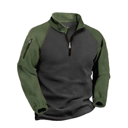 Vance Astor Zipper Patchwork Sweatshirt