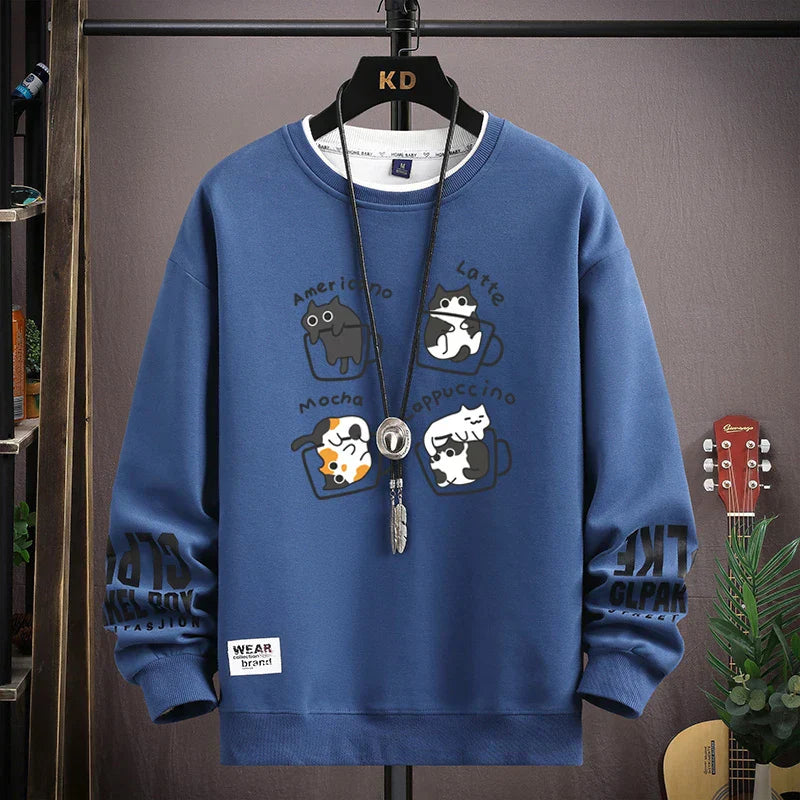 Vance Astor Kahve Desenli Sweatshirt