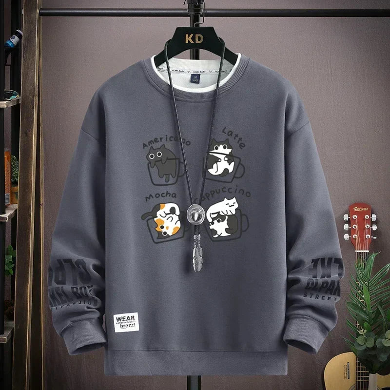 Vance Astor Kahve Desenli Sweatshirt