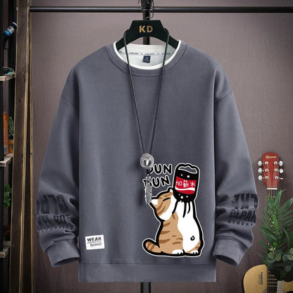 Vance Astor Kedi Desenli Oversize Sweatshirt