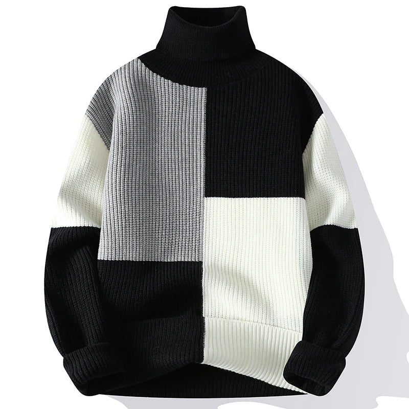 Vance Astor Patchwork Balıkçı Yaka Kazak