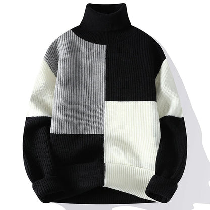 Vance Astor Patchwork Balıkçı Yaka Kazak