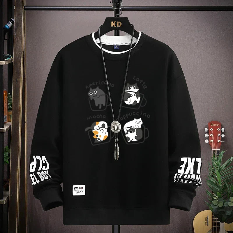 Vance Astor Kahve Desenli Sweatshirt