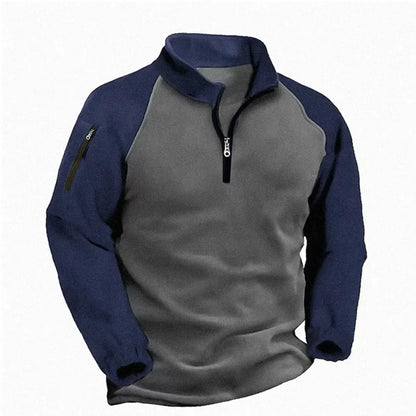 Vance Astor Zipper Patchwork Sweatshirt