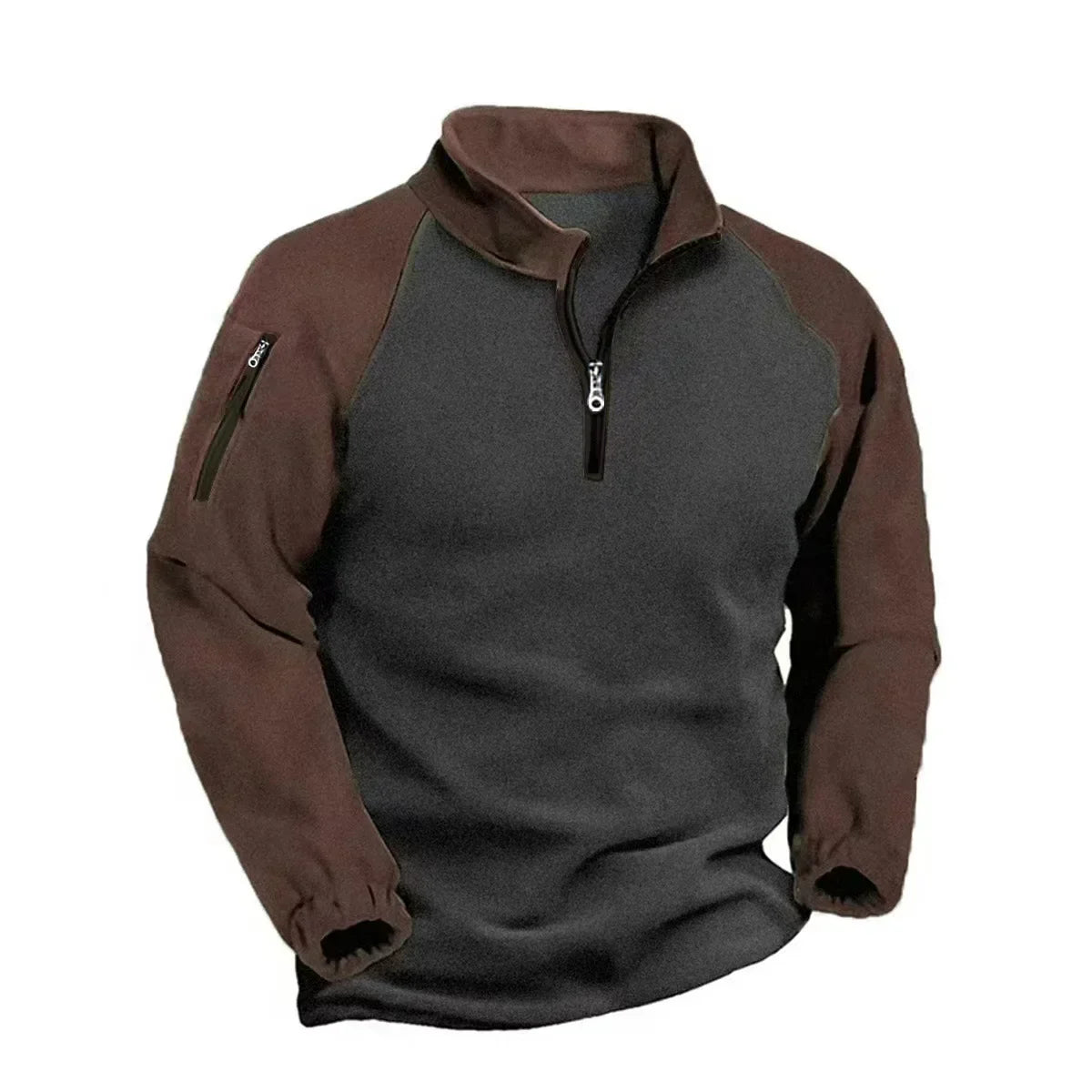 Vance Astor Zipper Patchwork Sweatshirt
