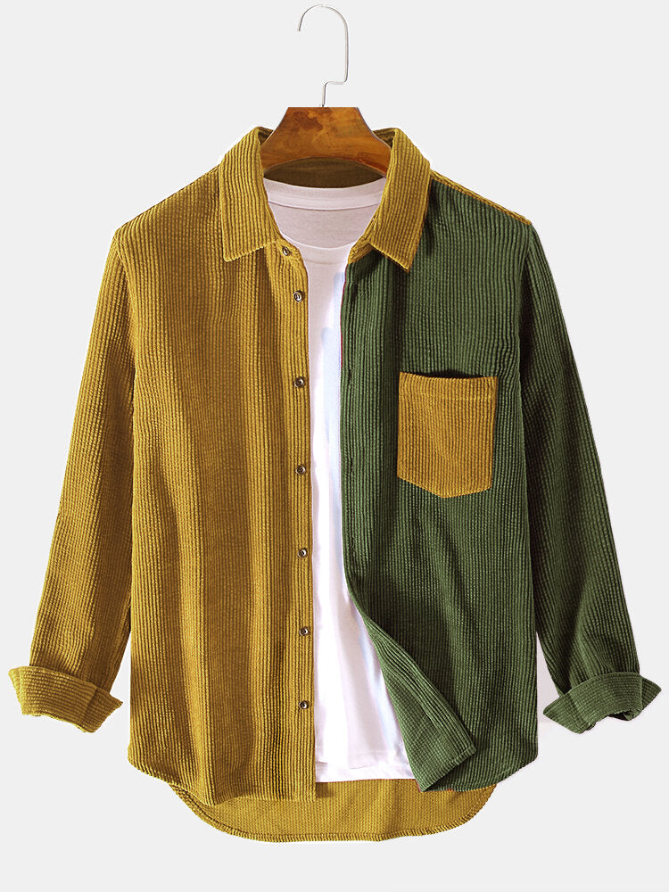 Vance Astor Corduroy Patchwork Gömlek