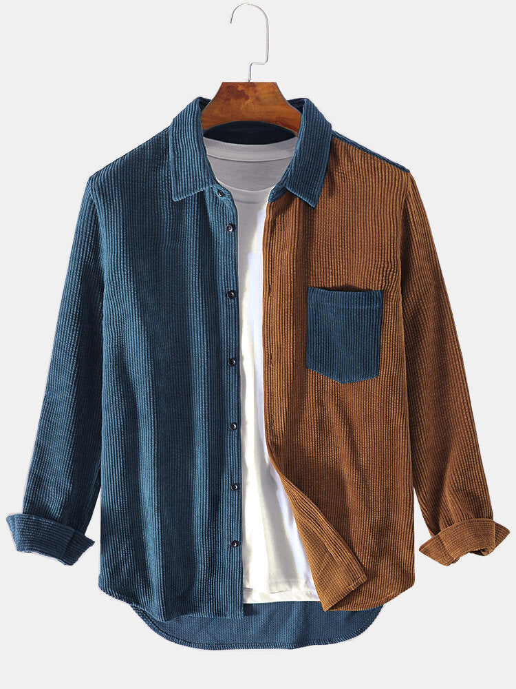 Vance Astor Corduroy Patchwork Gömlek