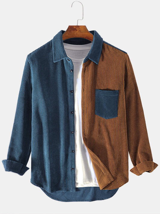 Vance Astor Corduroy Patchwork Gömlek