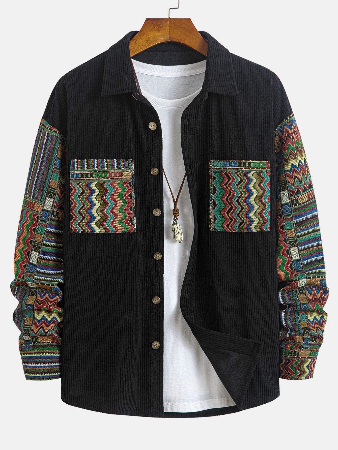 Vance Astor Ethnic Geometric Gömlek Ceket