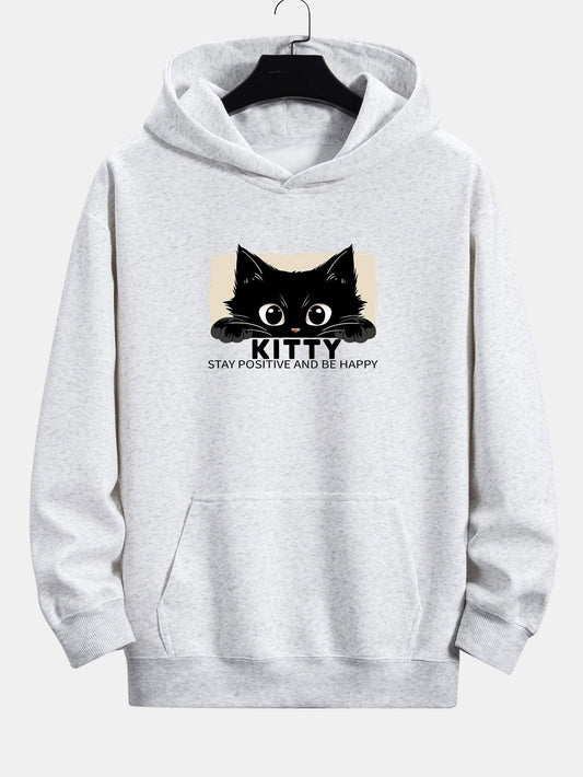 Vance Astor Black Cat Print Hoodie