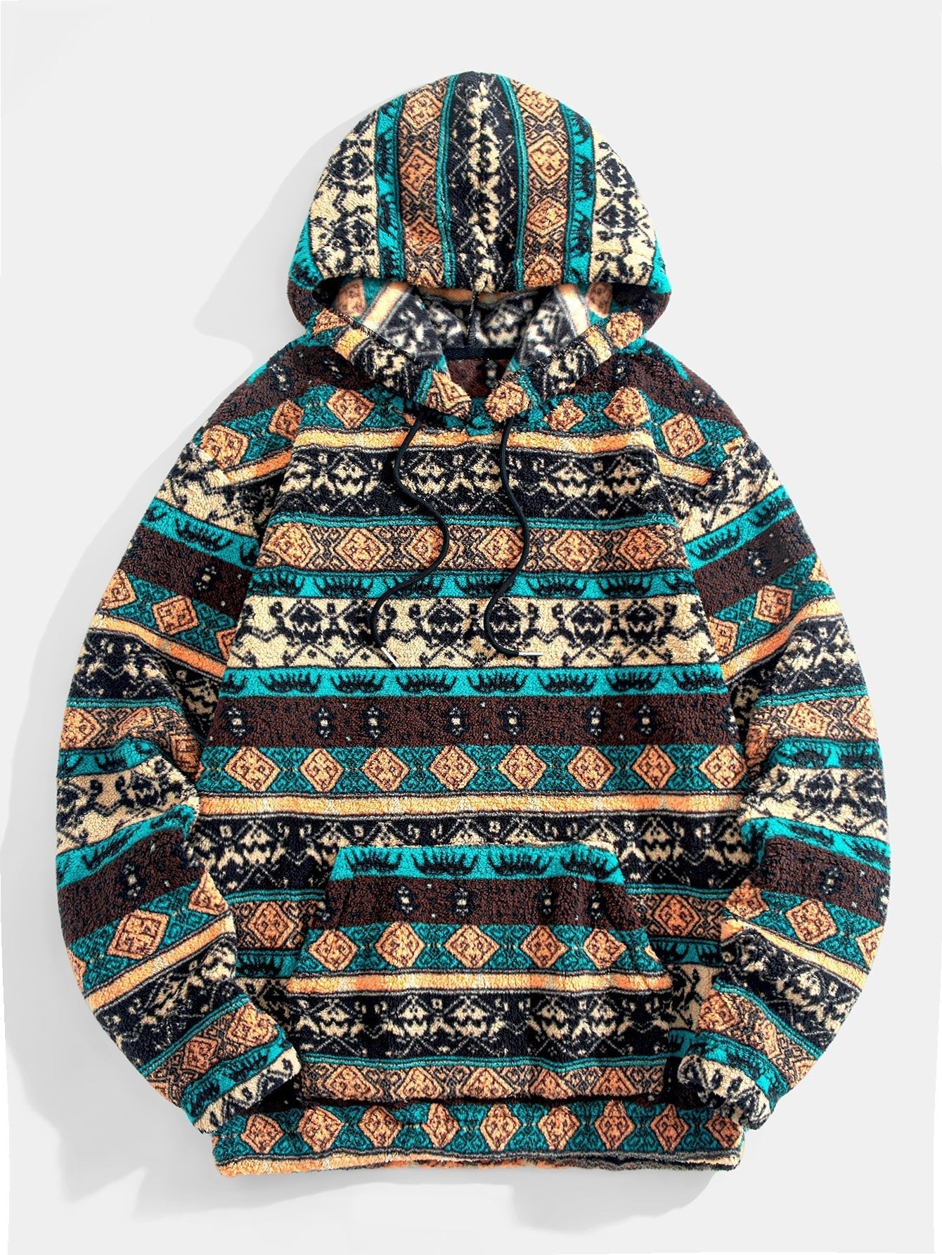 Vance Astor Ethnic Geometric Teddy Hoodie