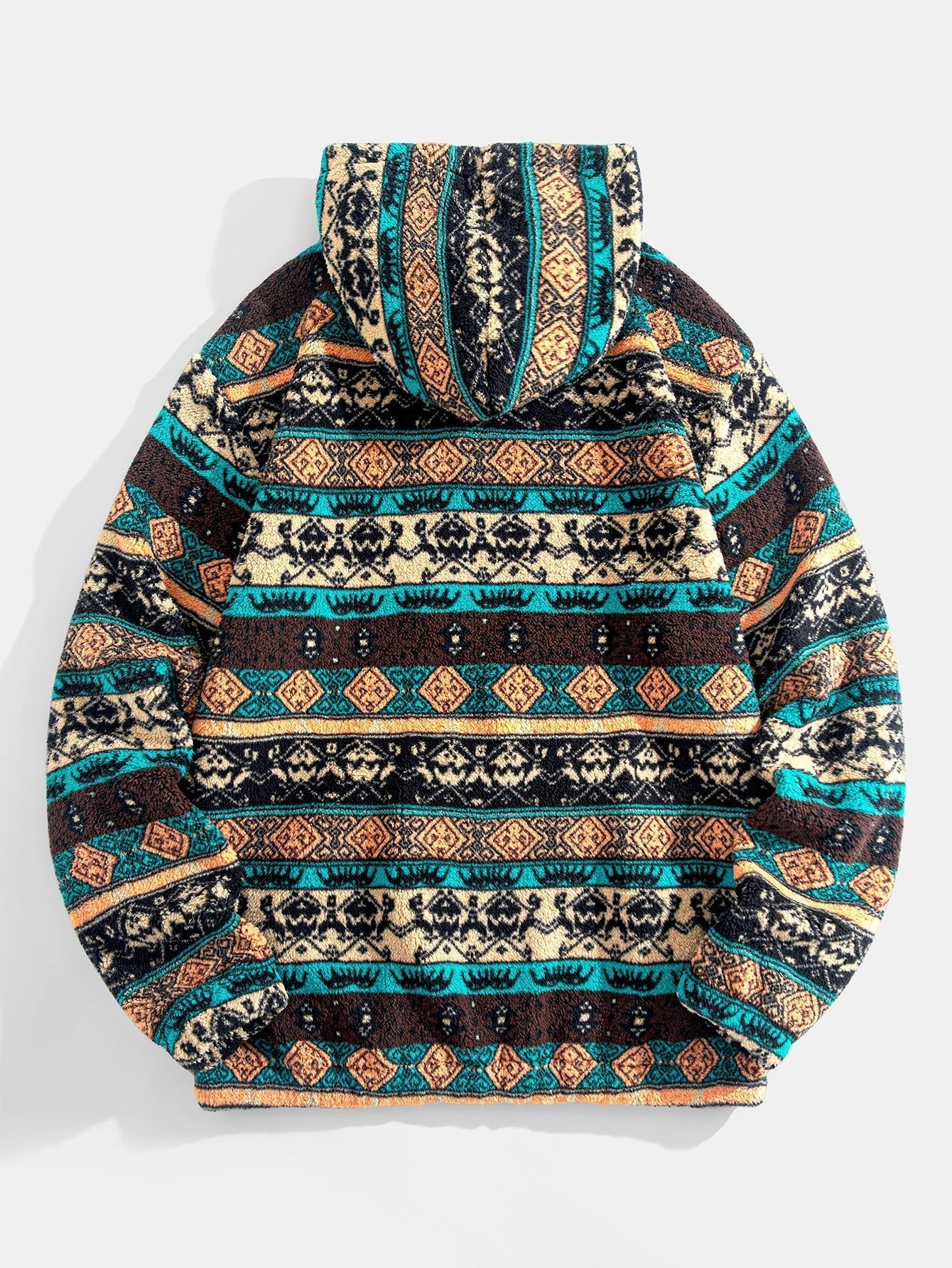 Vance Astor Ethnic Geometric Teddy Hoodie